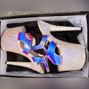Pleasers holographic unicorn dancer platforms